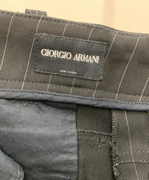 GIORGIO ARMANI（ジョルジオアルマーニ）GIORGIO ARMANI (ジョルジオアルマーニ) ストライプパンツ ブラック サイズ:ーの古着・服飾アイテム