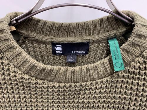 G-STAR RAW（ジースターロゥ）G-STAR RAW (ジースターロゥ) 厚手ニット オリーブ サイズ:Sの古着・服飾アイテム
