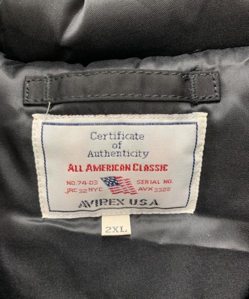 AVIREX（アヴィレックス）AVIREX (アヴィレックス) 中綿ジャケット ブラック サイズ:2XL 未使用品の古着・服飾アイテム