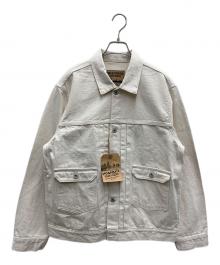 MOANDMO CLOTHING×AVIREX（モーアンドモークロージング×アヴィレックス）の古着「デニムジャケット」｜ベージュ