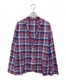 BURBERRY BLACK LABEL（バーバリーブラックレーベル）の古着「チェックテーラードジャケット」｜レッド×ブルー