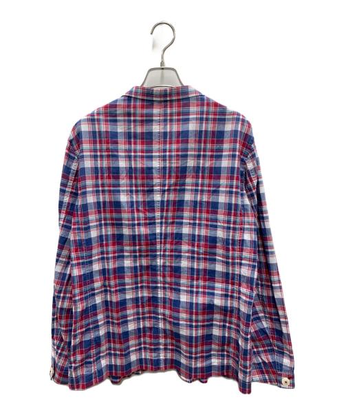 BURBERRY BLACK LABEL（バーバリーブラックレーベル）BURBERRY BLACK LABEL (バーバリーブラックレーベル) チェックテーラードジャケット レッド×ブルー サイズ:Lの古着・服飾アイテム