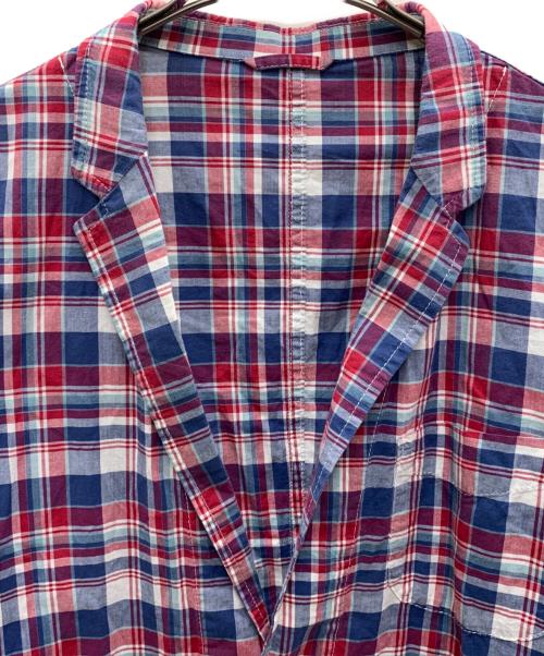 BURBERRY BLACK LABEL（バーバリーブラックレーベル）BURBERRY BLACK LABEL (バーバリーブラックレーベル) チェックテーラードジャケット レッド×ブルー サイズ:Lの古着・服飾アイテム