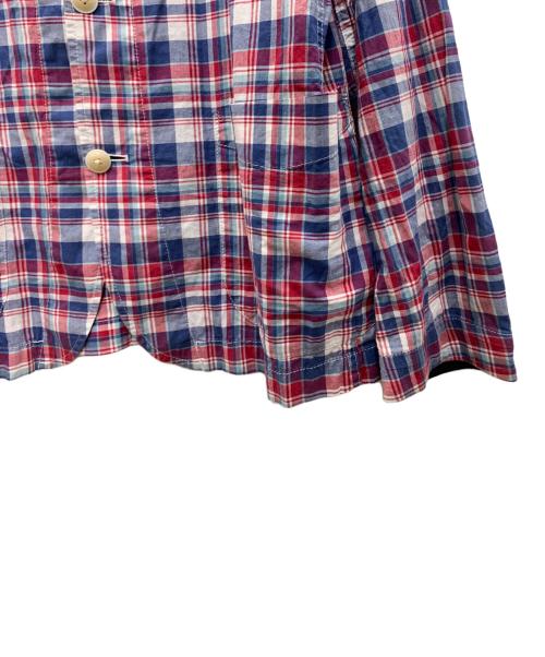 BURBERRY BLACK LABEL（バーバリーブラックレーベル）BURBERRY BLACK LABEL (バーバリーブラックレーベル) チェックテーラードジャケット レッド×ブルー サイズ:Lの古着・服飾アイテム