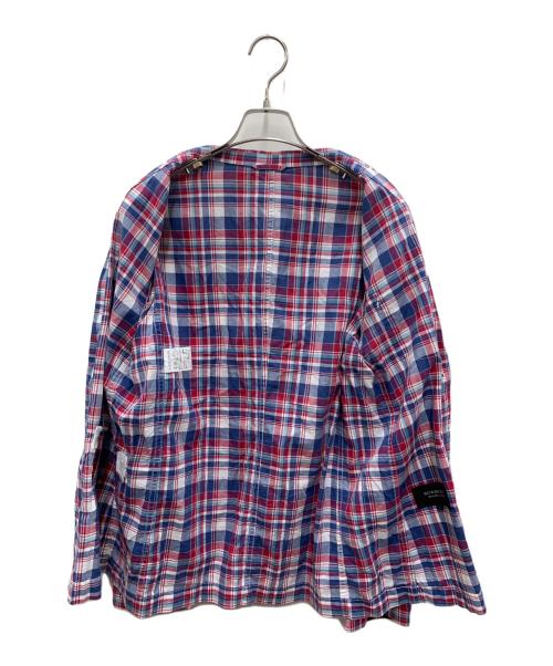 BURBERRY BLACK LABEL（バーバリーブラックレーベル）BURBERRY BLACK LABEL (バーバリーブラックレーベル) チェックテーラードジャケット レッド×ブルー サイズ:Lの古着・服飾アイテム