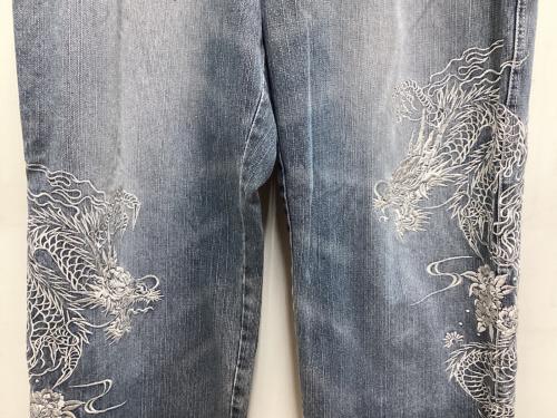 DOG TOWN（ドッグ タウン）DOG TOWN (ドッグ タウン) 刺繡デニムパンツ インディゴ サイズ:Lの古着・服飾アイテム