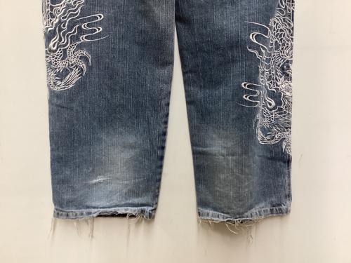 DOG TOWN（ドッグ タウン）DOG TOWN (ドッグ タウン) 刺繡デニムパンツ インディゴ サイズ:Lの古着・服飾アイテム
