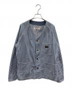 FLAT HEADフラット ヘッド）の古着「ヒッコリーエンジニアジャケット」｜ホワイト×ネイビー
