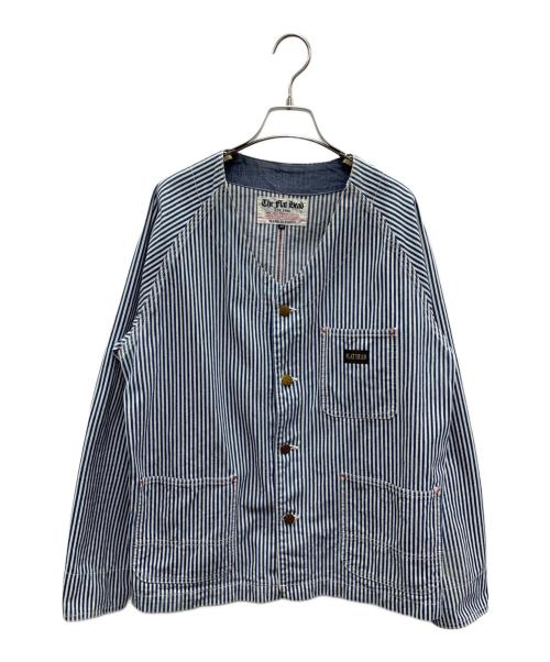 FLAT HEAD（フラット ヘッド）FLAT HEAD (フラット ヘッド) ヒッコリーエンジニアジャケット ホワイト×ネイビー サイズ:42の古着・服飾アイテム