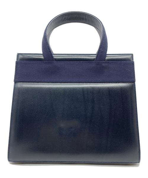 Salvatore Ferragamo（サルヴァトーレ フェラガモ）Salvatore Ferragamo (サルヴァトーレ フェラガモ) ハンドバッグ　ヴァラリボン ネイビーの古着・服飾アイテム
