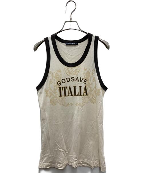 DOLCE & GABBANA（ドルチェ＆ガッバーナ）DOLCE & GABBANA (ドルチェ＆ガッバーナ) ノースリーブカットソー アイボリー サイズ:46の古着・服飾アイテム