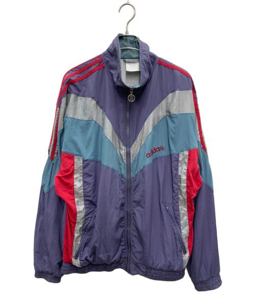 adidas（アディダス）adidas (アディダス) ナイロンジャケット パープル×グレー サイズ:Ｌの古着・服飾アイテム