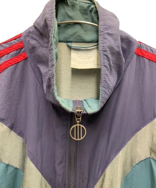 adidas（アディダス）adidas (アディダス) ナイロンジャケット パープル×グレー サイズ:Ｌの古着・服飾アイテム