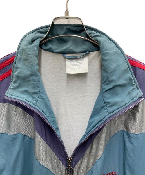 adidas（アディダス）adidas (アディダス) ナイロンジャケット パープル×グレー サイズ:Ｌの古着・服飾アイテム