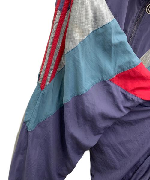 adidas（アディダス）adidas (アディダス) ナイロンジャケット パープル×グレー サイズ:Ｌの古着・服飾アイテム