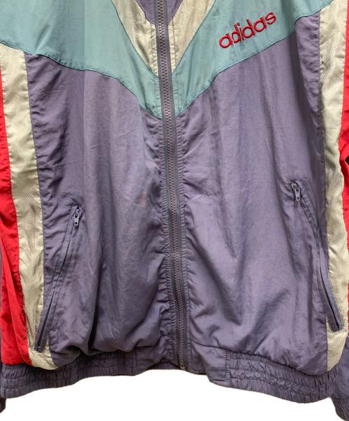 adidas（アディダス）adidas (アディダス) ナイロンジャケット パープル×グレー サイズ:Ｌの古着・服飾アイテム