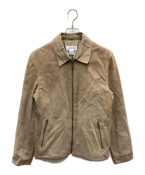 Calvin Klein（カルバンクライン）Calvin Klein (カルバンクライン) レザージャケット ベージュ サイズ:Sの古着・服飾アイテム
