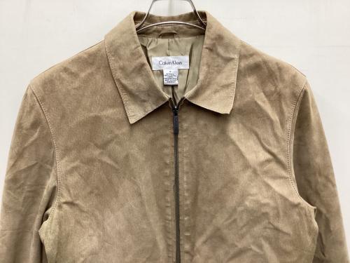 Calvin Klein（カルバンクライン）Calvin Klein (カルバンクライン) レザージャケット ベージュ サイズ:Sの古着・服飾アイテム