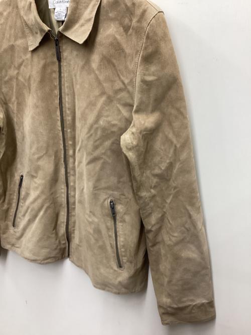 Calvin Klein（カルバンクライン）Calvin Klein (カルバンクライン) レザージャケット ベージュ サイズ:Sの古着・服飾アイテム