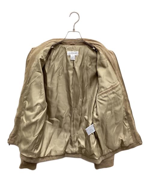 Calvin Klein（カルバンクライン）Calvin Klein (カルバンクライン) レザージャケット ベージュ サイズ:Sの古着・服飾アイテム