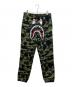 A BATHING APE（アベイシングエイプ）の古着「シャークスウェットパンツ」｜グリーン