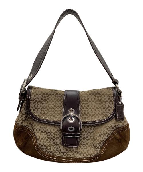COACH（コーチ）COACH (コーチ) ハンドバッグ ブラウン×ベージュの古着・服飾アイテム
