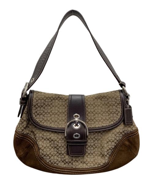 COACH（コーチ）COACH (コーチ) ハンドバッグ ブラウン×ベージュの古着・服飾アイテム