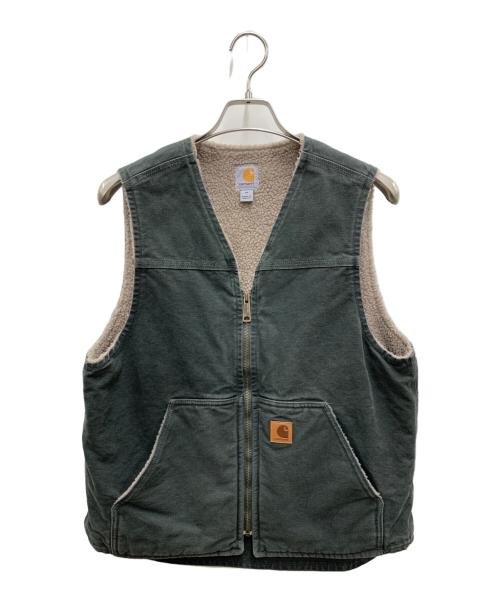 CarHartt（カーハート）CarHartt (カーハート) 裏ボアダックベスト オリーブ サイズ:Mの古着・服飾アイテム