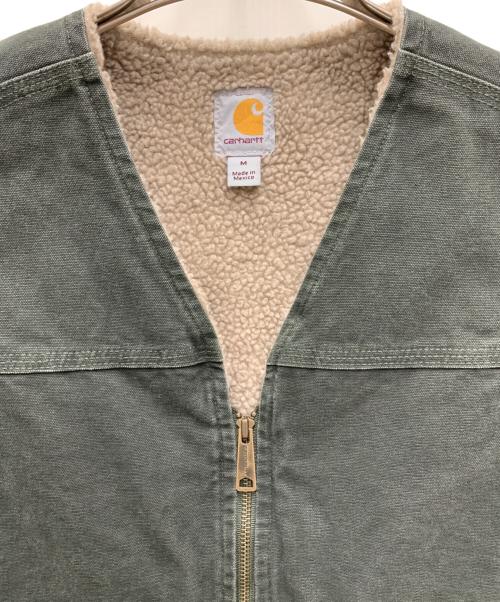 CarHartt（カーハート）CarHartt (カーハート) 裏ボアダックベスト オリーブ サイズ:Mの古着・服飾アイテム
