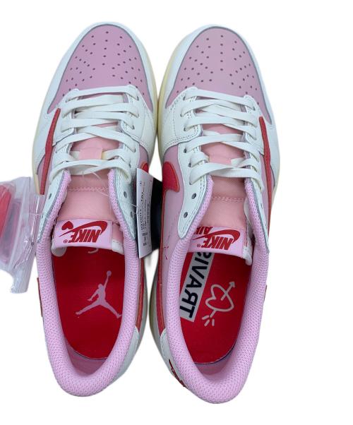 NIKE（ナイキ）NIKE (ナイキ) TRAVIS SCOTT (トラヴィススコット) AIR JORDAN1  ピンク×ホワイト サイズ:27 未使用品の古着・服飾アイテム