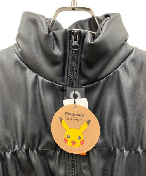 JEANASIS（ジーナシス）JEANASIS (ジーナシス) Pokemon (ポケモン) レザーダウンジャケット ブラック サイズ:Freeの古着・服飾アイテム