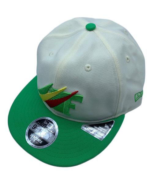 New Era（ニューエラ）New Era (ニューエラ) FLAT Visor FRISK ベージュ×黄緑の古着・服飾アイテム