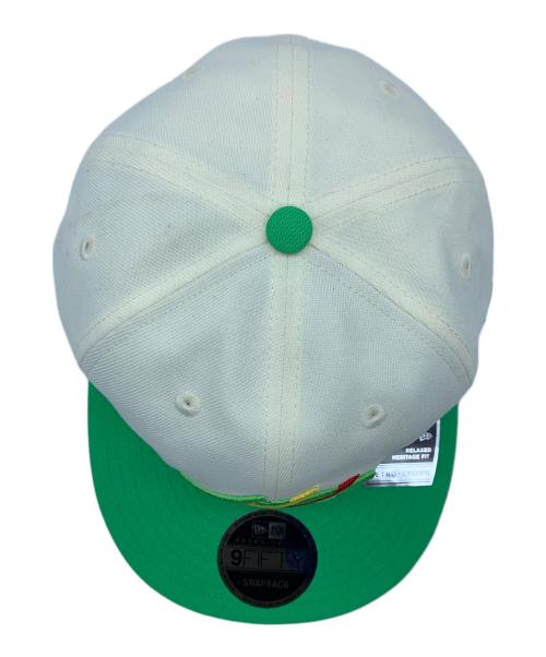 New Era（ニューエラ）New Era (ニューエラ) FLAT Visor FRISK ベージュ×黄緑の古着・服飾アイテム