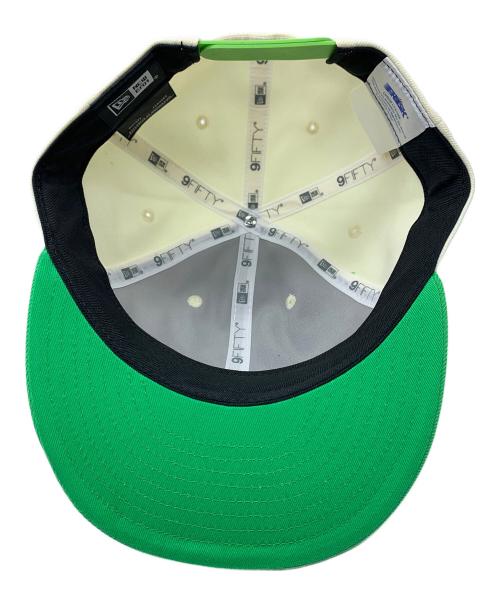 New Era（ニューエラ）New Era (ニューエラ) FLAT Visor FRISK ベージュ×黄緑の古着・服飾アイテム