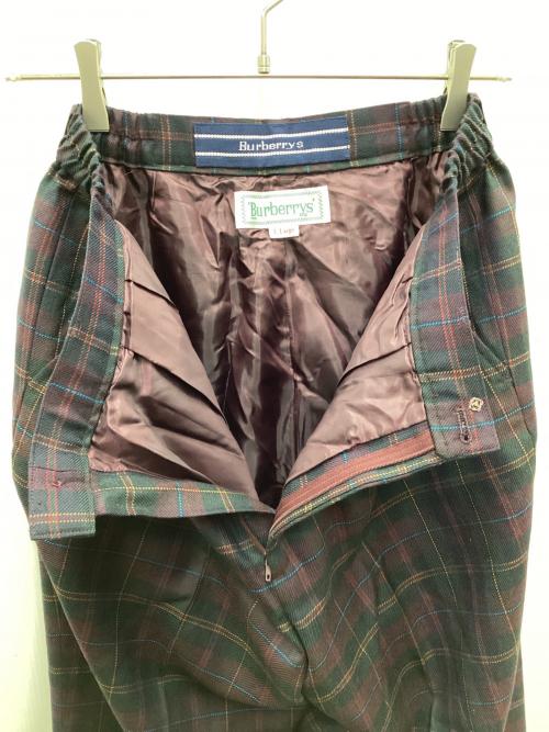 Burberry's（バーバリーズ）Burberry's (バーバリーズ) テーパードパンツ ブラウン×グリーン サイズ:LLの古着・服飾アイテム