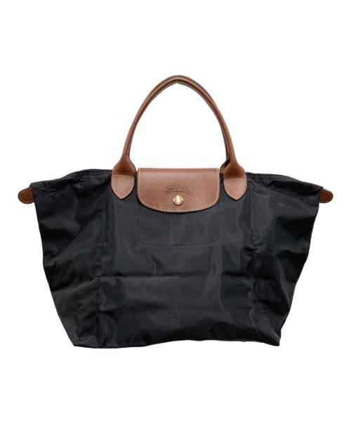 LONGCHAMP（ロンシャン）LONGCHAMP (ロンシャン) 折りたたみバッグ ブラック×ブラウンの古着・服飾アイテム