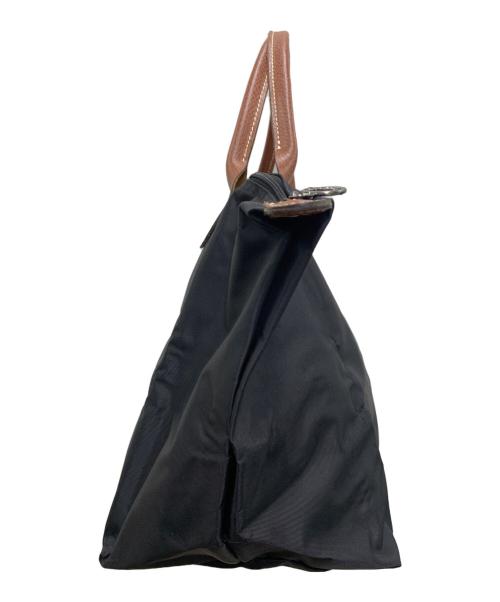 LONGCHAMP（ロンシャン）LONGCHAMP (ロンシャン) 折りたたみバッグ ブラック×ブラウンの古着・服飾アイテム