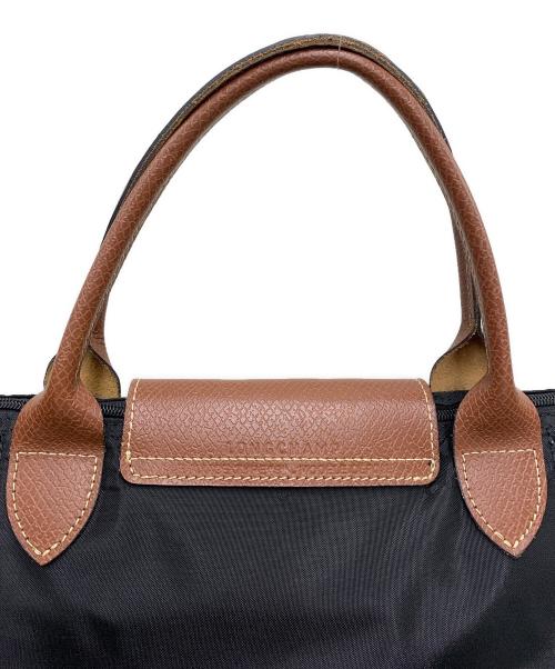 LONGCHAMP（ロンシャン）LONGCHAMP (ロンシャン) 折りたたみバッグ ブラック×ブラウンの古着・服飾アイテム
