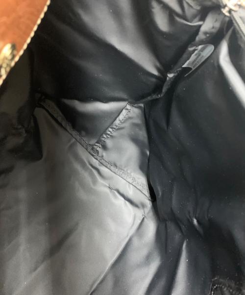 LONGCHAMP（ロンシャン）LONGCHAMP (ロンシャン) 折りたたみバッグ ブラック×ブラウンの古着・服飾アイテム