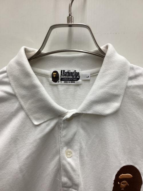 A BATHING APE（アベイシングエイプ）A BATHING APE (アベイシングエイプ) ポロシャツ ホワイト サイズ:Lの古着・服飾アイテム