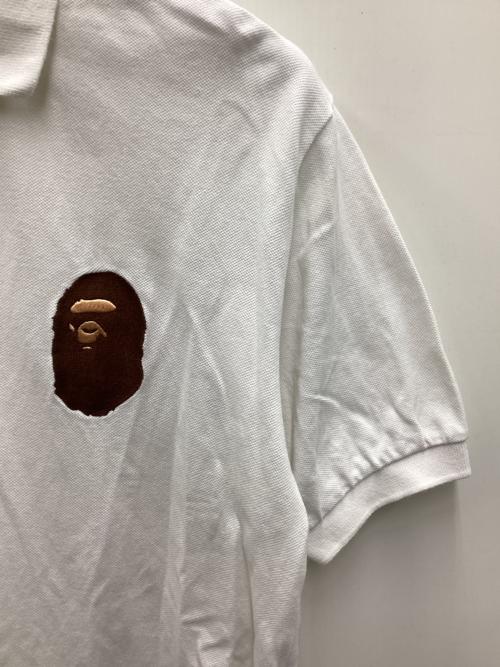 A BATHING APE（アベイシングエイプ）A BATHING APE (アベイシングエイプ) ポロシャツ ホワイト サイズ:Lの古着・服飾アイテム