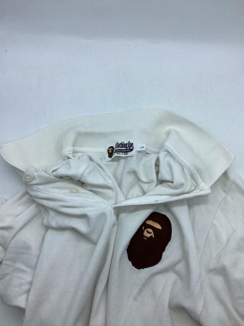 A BATHING APE（アベイシングエイプ）A BATHING APE (アベイシングエイプ) ポロシャツ ホワイト サイズ:Lの古着・服飾アイテム