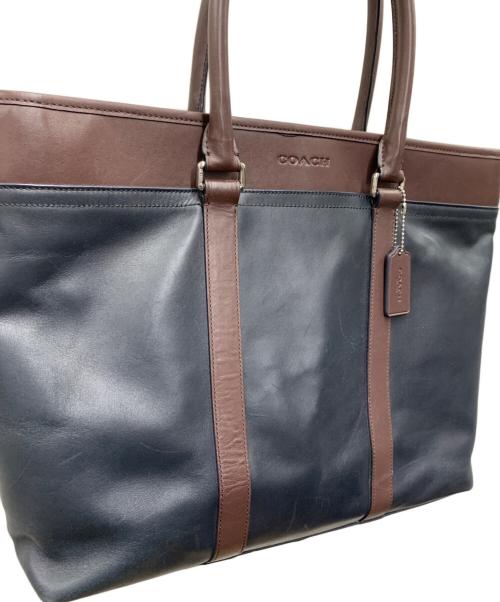 COACH（コーチ）COACH (コーチ) トートバッグ ブラック×ブラウンの古着・服飾アイテム