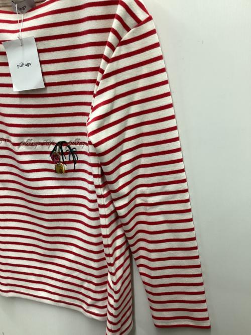 pillings（ピリングス）pillings (ピリングス) 長袖カットソー レッド サイズ:FREE 未使用品の古着・服飾アイテム
