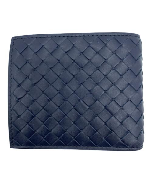 BOTTEGA VENETA（ボッテガベネタ）BOTTEGA VENETA (ボッテガベネタ) 2つ折り財布 ネイビーの古着・服飾アイテム