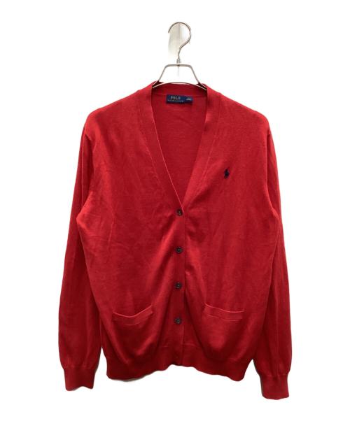 POLO RALPH LAUREN（ポロ・ラルフローレン）POLO RALPH LAUREN (ポロ・ラルフローレン) 薄手カーディガン レッド サイズ:Lの古着・服飾アイテム