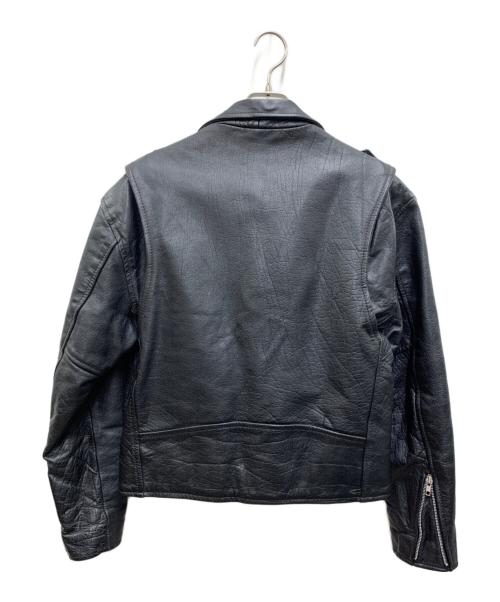 GENUINE LEATHER（ジェニュインレザー）GENUINE LEATHER (ジェニュインレザー) ダブルライダースジャケット ブラック サイズ:Mの古着・服飾アイテム