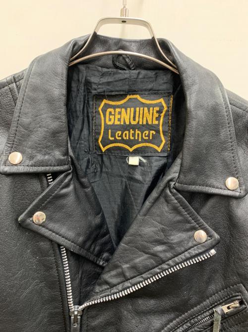 GENUINE LEATHER（ジェニュインレザー）GENUINE LEATHER (ジェニュインレザー) ダブルライダースジャケット ブラック サイズ:Mの古着・服飾アイテム