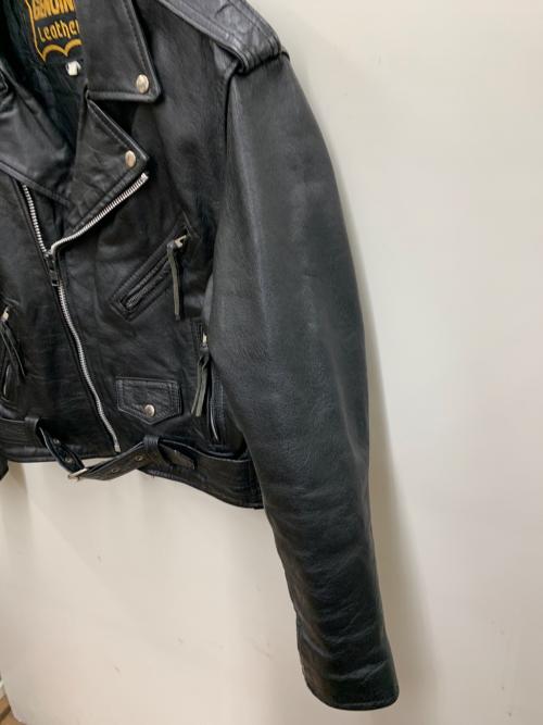 GENUINE LEATHER（ジェニュインレザー）GENUINE LEATHER (ジェニュインレザー) ダブルライダースジャケット ブラック サイズ:Mの古着・服飾アイテム