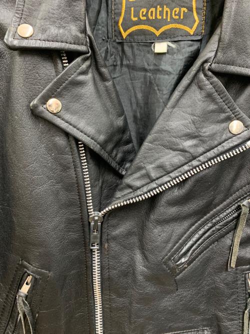 GENUINE LEATHER（ジェニュインレザー）GENUINE LEATHER (ジェニュインレザー) ダブルライダースジャケット ブラック サイズ:Mの古着・服飾アイテム
